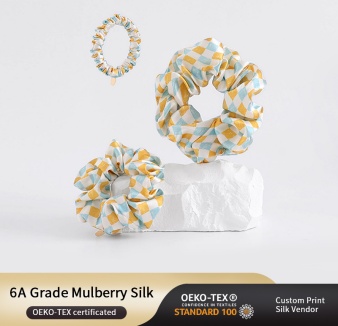 printed silk scrunchies