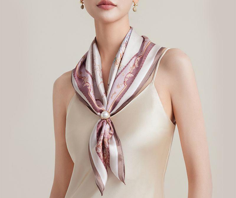 Printed silk square scarf-17