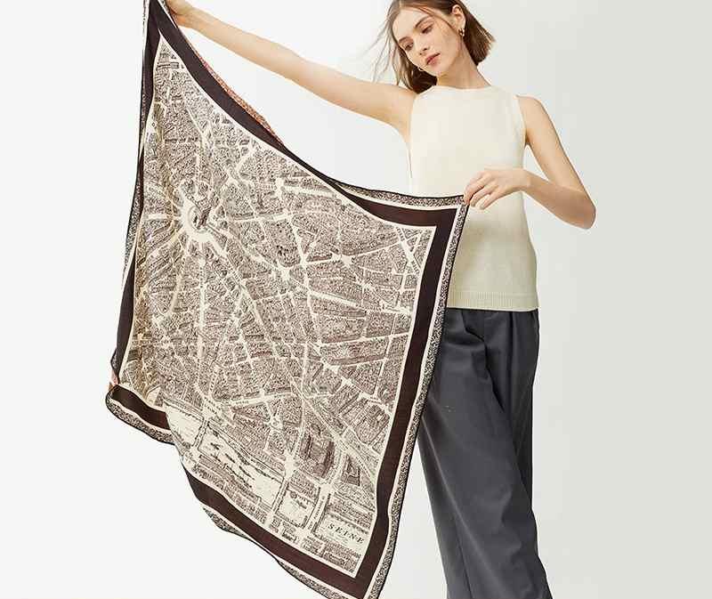 Double-sided digital printed wool scarf-20