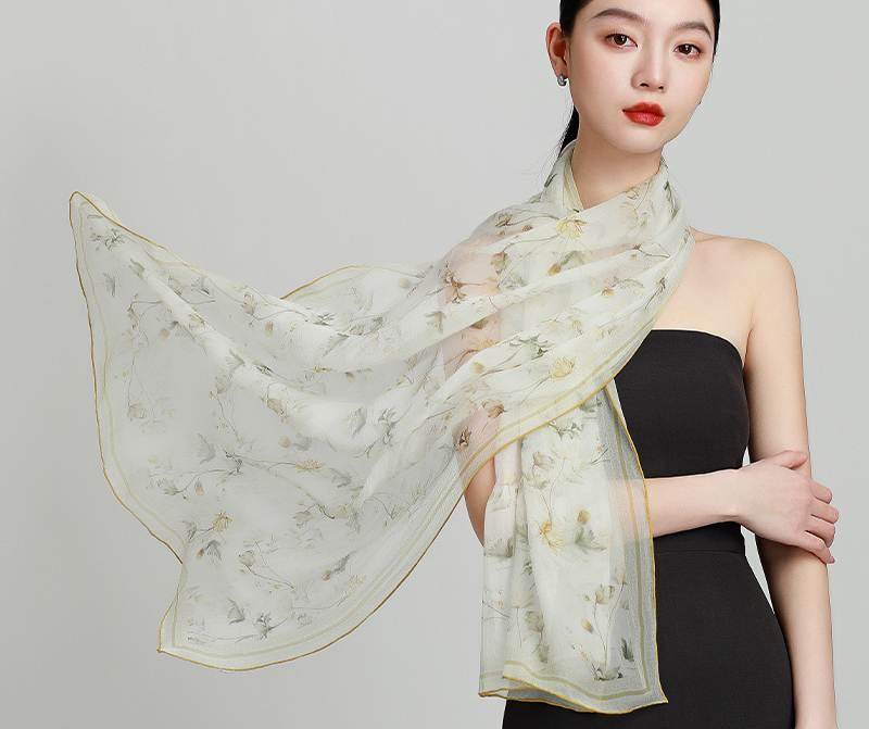 Printed silk georgette scarf-6