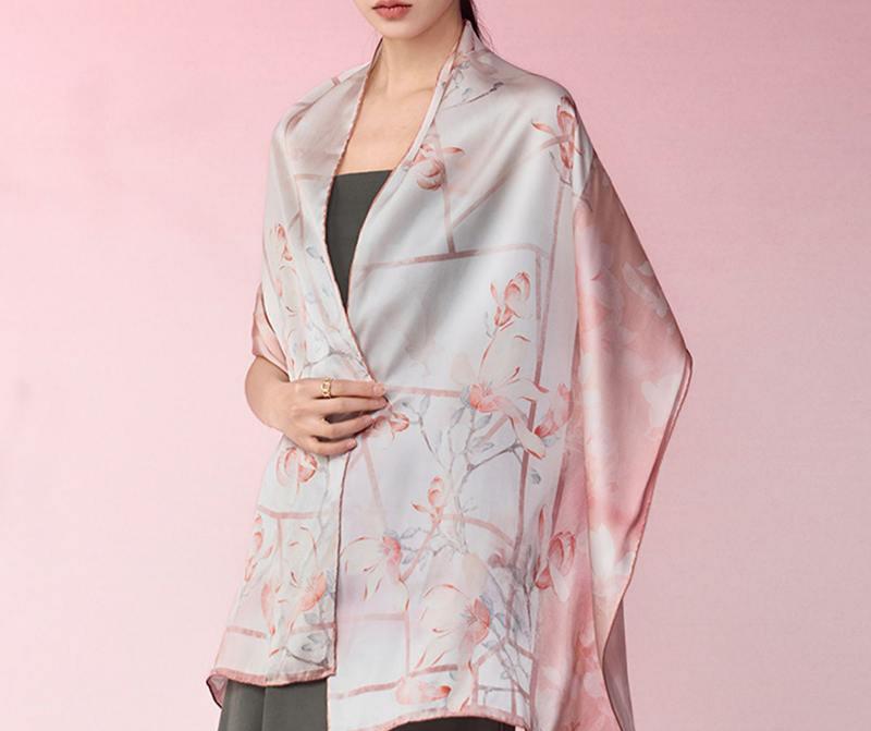 Printed oblong silk charmuse scarf-19